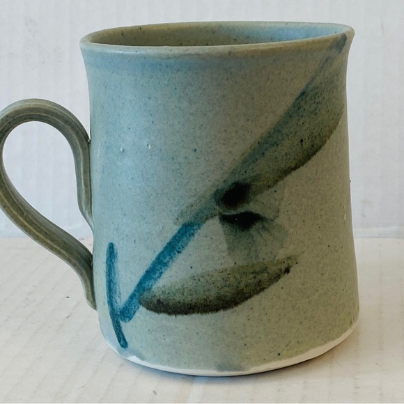 COFFEE cup art leaves foliage blue - Picture 2 of 8